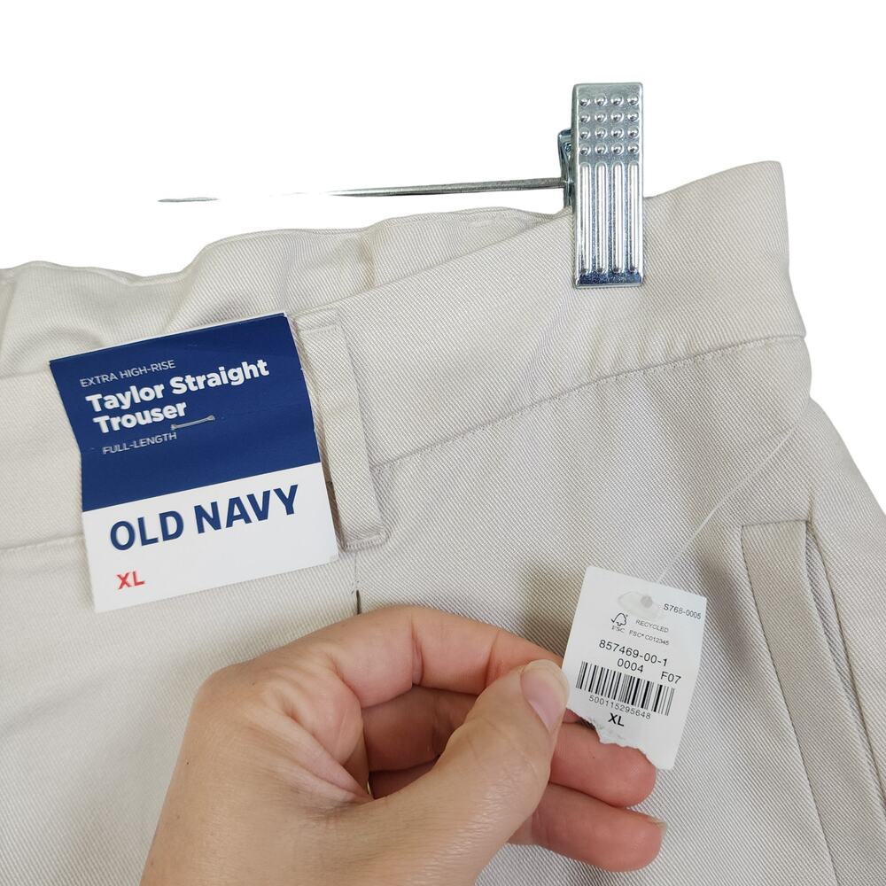 Old Navy Womens Extra High Waisted Taylor Cargo Trousers Size XL Silver Gray NWT - Picture 4 of 14